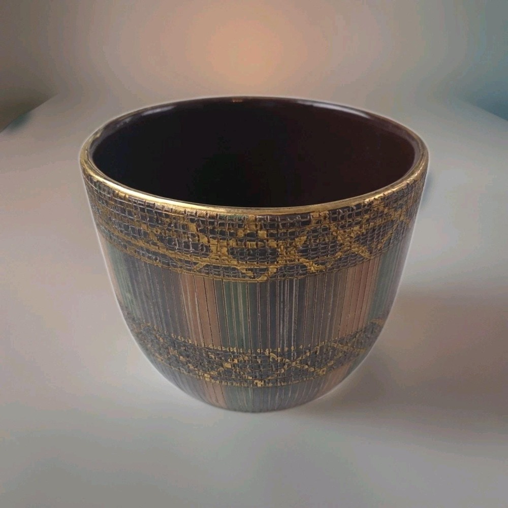 VTG Bitossi Seta Italian Ceramic Planter Pot Earthy Hues 5.75" Tall x 6.5" Wide - Picture 2 of 16